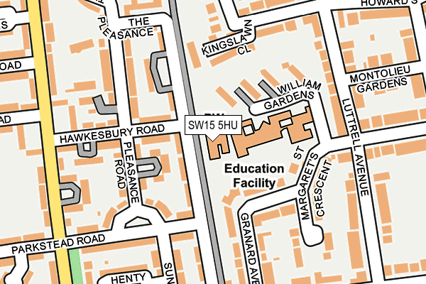 SW15 5HU map - OS OpenMap – Local (Ordnance Survey)