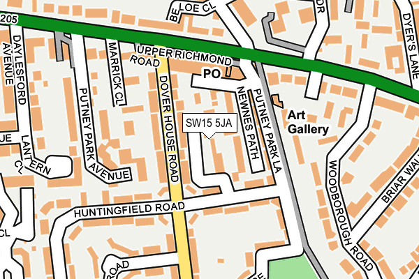 SW15 5JA map - OS OpenMap – Local (Ordnance Survey)