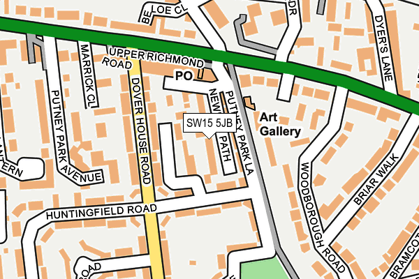 SW15 5JB map - OS OpenMap – Local (Ordnance Survey)