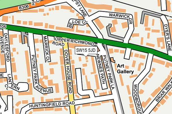 SW15 5JD map - OS OpenMap – Local (Ordnance Survey)