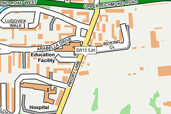 SW15 5JH map - OS OpenMap – Local (Ordnance Survey)