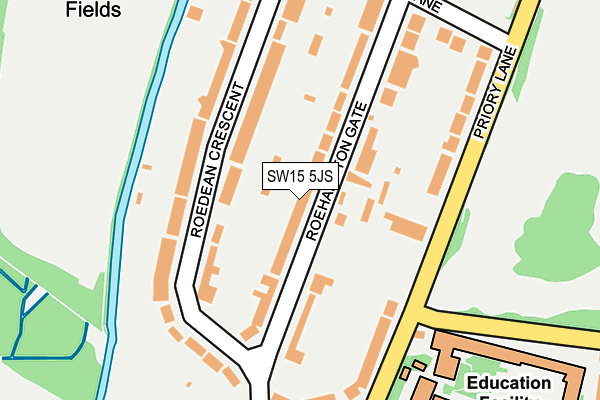 SW15 5JS map - OS OpenMap – Local (Ordnance Survey)