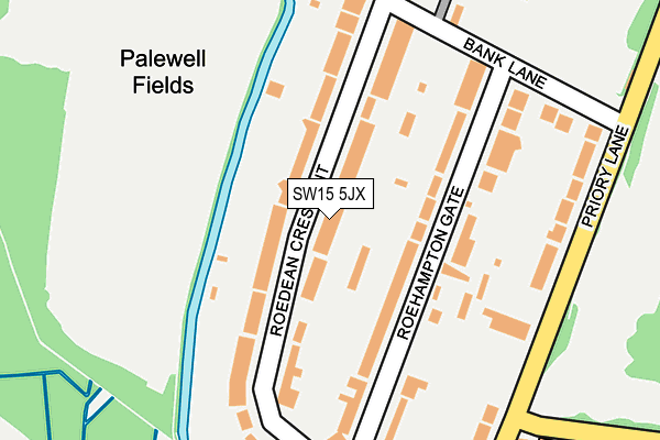 SW15 5JX map - OS OpenMap – Local (Ordnance Survey)