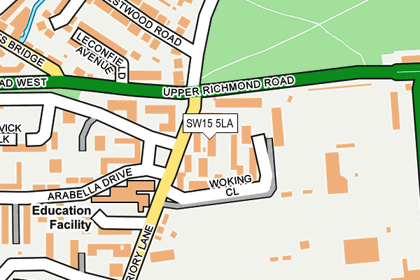 SW15 5LA map - OS OpenMap – Local (Ordnance Survey)