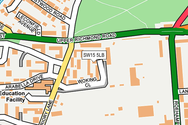 SW15 5LB map - OS OpenMap – Local (Ordnance Survey)