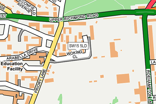 SW15 5LD map - OS OpenMap – Local (Ordnance Survey)