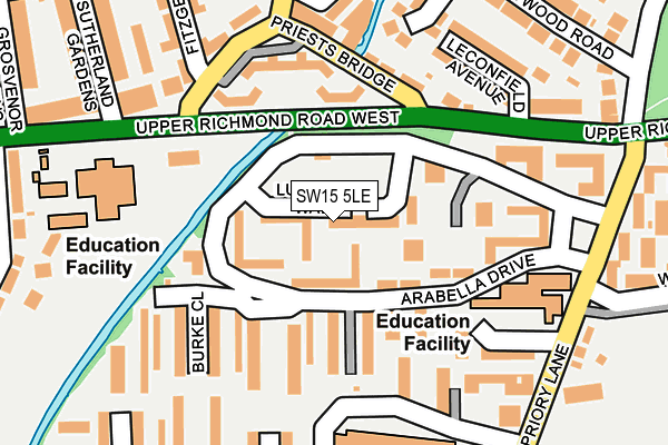 SW15 5LE map - OS OpenMap – Local (Ordnance Survey)