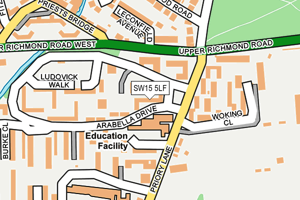 SW15 5LF map - OS OpenMap – Local (Ordnance Survey)