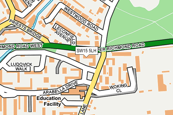 SW15 5LH map - OS OpenMap – Local (Ordnance Survey)