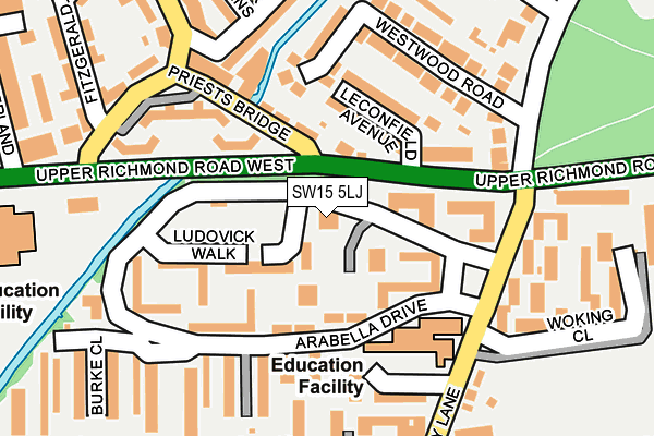 SW15 5LJ map - OS OpenMap – Local (Ordnance Survey)