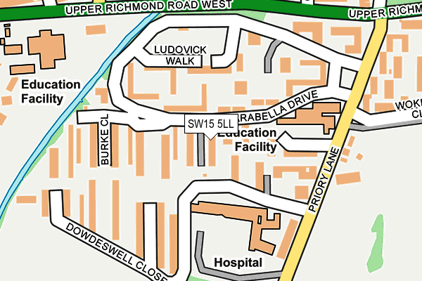 SW15 5LL map - OS OpenMap – Local (Ordnance Survey)