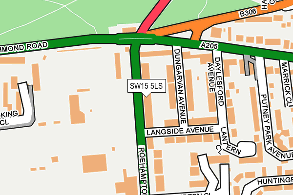 SW15 5LS map - OS OpenMap – Local (Ordnance Survey)