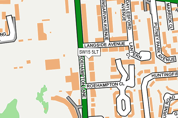 SW15 5LT map - OS OpenMap – Local (Ordnance Survey)