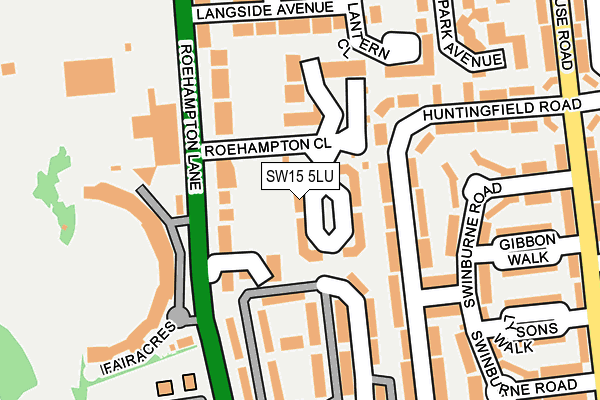 SW15 5LU map - OS OpenMap – Local (Ordnance Survey)