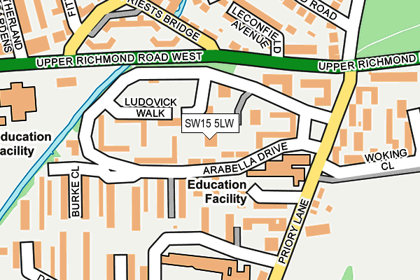 SW15 5LW map - OS OpenMap – Local (Ordnance Survey)