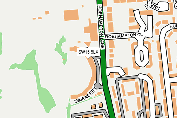 SW15 5LX map - OS OpenMap – Local (Ordnance Survey)