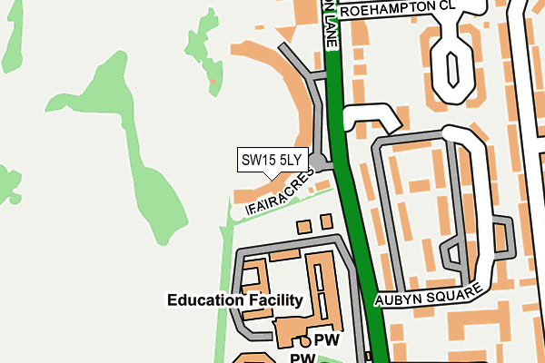 SW15 5LY map - OS OpenMap – Local (Ordnance Survey)