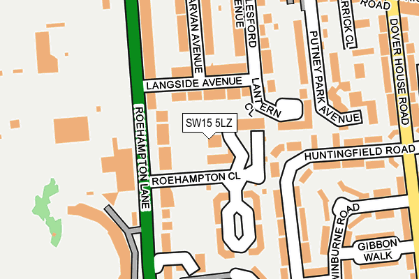 SW15 5LZ map - OS OpenMap – Local (Ordnance Survey)