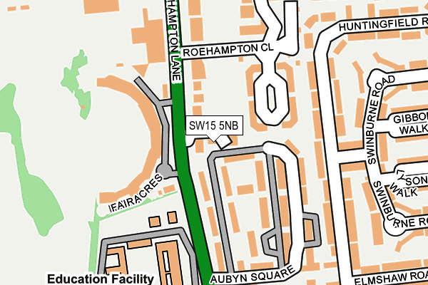 SW15 5NB map - OS OpenMap – Local (Ordnance Survey)