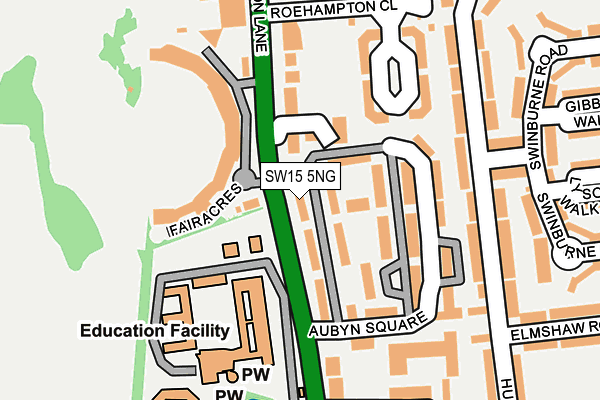 SW15 5NG map - OS OpenMap – Local (Ordnance Survey)