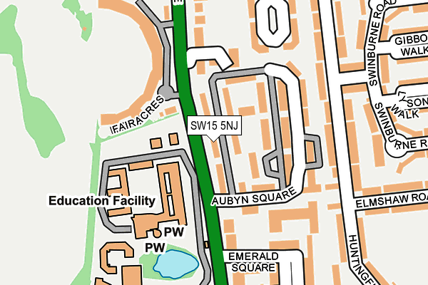 SW15 5NJ map - OS OpenMap – Local (Ordnance Survey)