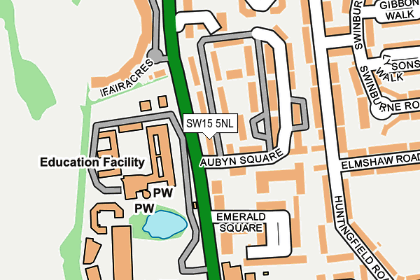 SW15 5NL map - OS OpenMap – Local (Ordnance Survey)