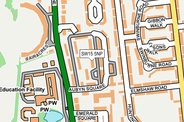 SW15 5NP map - OS OpenMap – Local (Ordnance Survey)