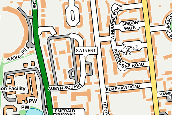 SW15 5NT map - OS OpenMap – Local (Ordnance Survey)