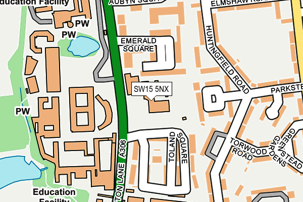 SW15 5NX map - OS OpenMap – Local (Ordnance Survey)