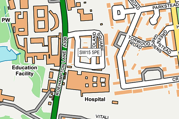 SW15 5PE map - OS OpenMap – Local (Ordnance Survey)