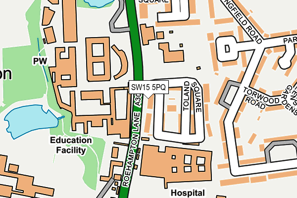 SW15 5PQ map - OS OpenMap – Local (Ordnance Survey)