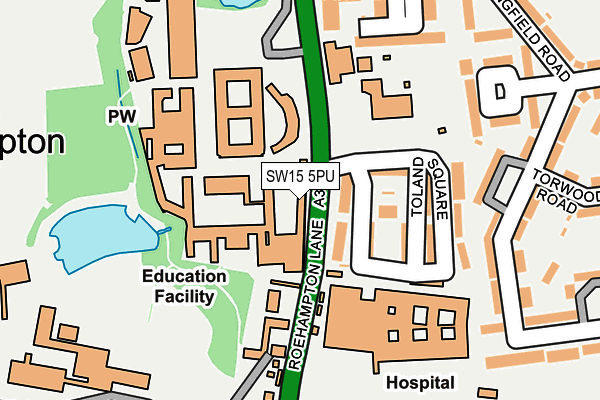 SW15 5PU map - OS OpenMap – Local (Ordnance Survey)