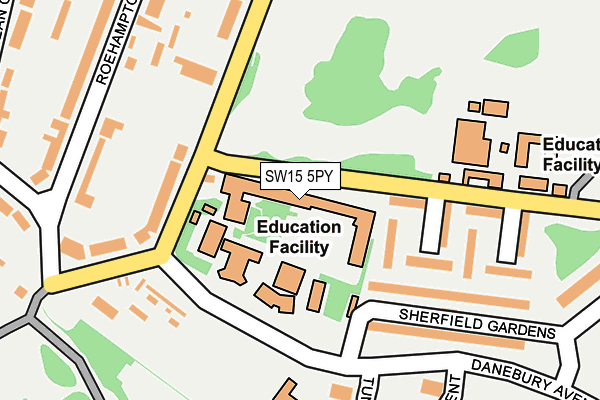 SW15 5PY map - OS OpenMap – Local (Ordnance Survey)