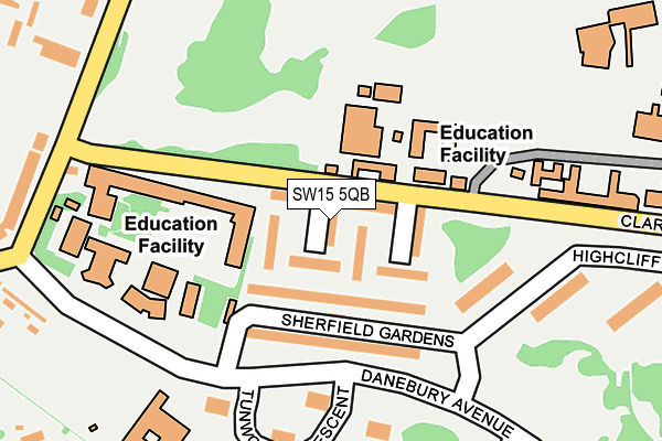 SW15 5QB map - OS OpenMap – Local (Ordnance Survey)