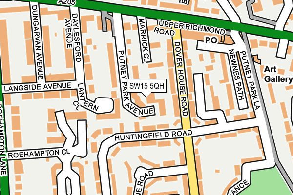 SW15 5QH map - OS OpenMap – Local (Ordnance Survey)