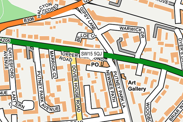 SW15 5QJ map - OS OpenMap – Local (Ordnance Survey)