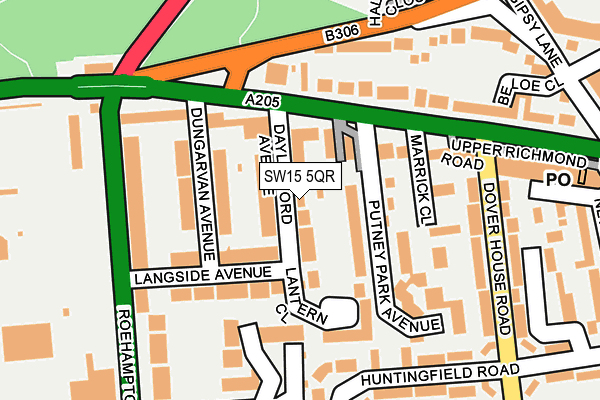 SW15 5QR map - OS OpenMap – Local (Ordnance Survey)