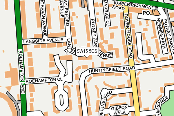 SW15 5QS map - OS OpenMap – Local (Ordnance Survey)