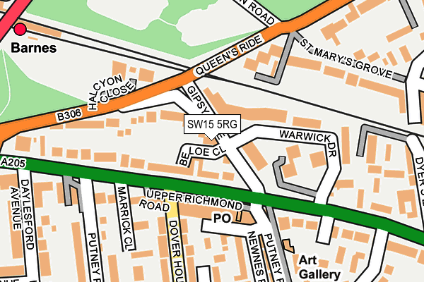 SW15 5RG map - OS OpenMap – Local (Ordnance Survey)