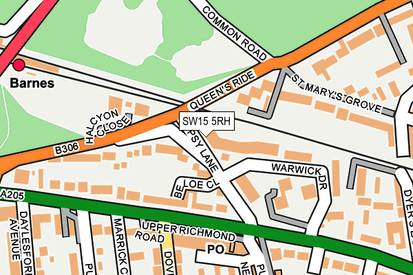 SW15 5RH map - OS OpenMap – Local (Ordnance Survey)