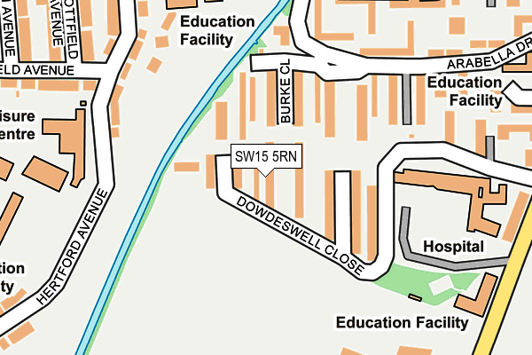 SW15 5RN map - OS OpenMap – Local (Ordnance Survey)