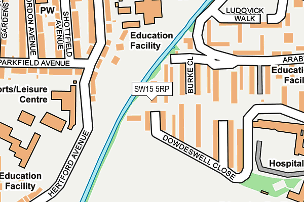 SW15 5RP map - OS OpenMap – Local (Ordnance Survey)