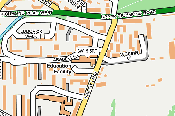 SW15 5RT map - OS OpenMap – Local (Ordnance Survey)