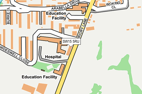 SW15 5RU map - OS OpenMap – Local (Ordnance Survey)