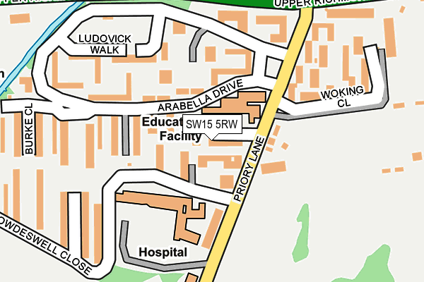 SW15 5RW map - OS OpenMap – Local (Ordnance Survey)