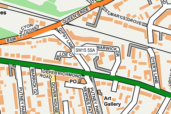 SW15 5SA map - OS OpenMap – Local (Ordnance Survey)