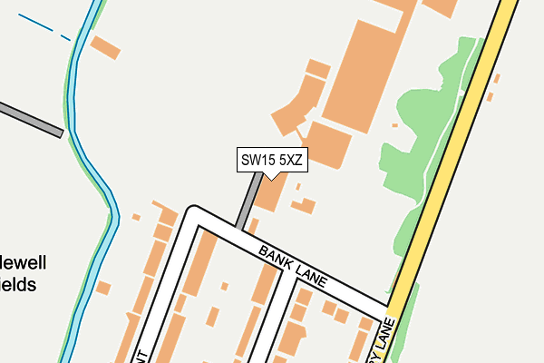 SW15 5XZ map - OS OpenMap – Local (Ordnance Survey)