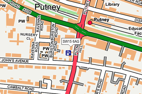 SW15 6AG map - OS OpenMap – Local (Ordnance Survey)