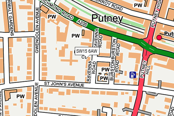 Map of GREATER LONDON HOUSING (PUTNEY) LIMITED at local scale