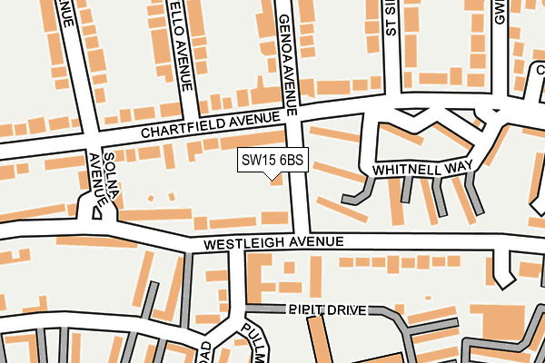 SW15 6BS map - OS OpenMap – Local (Ordnance Survey)